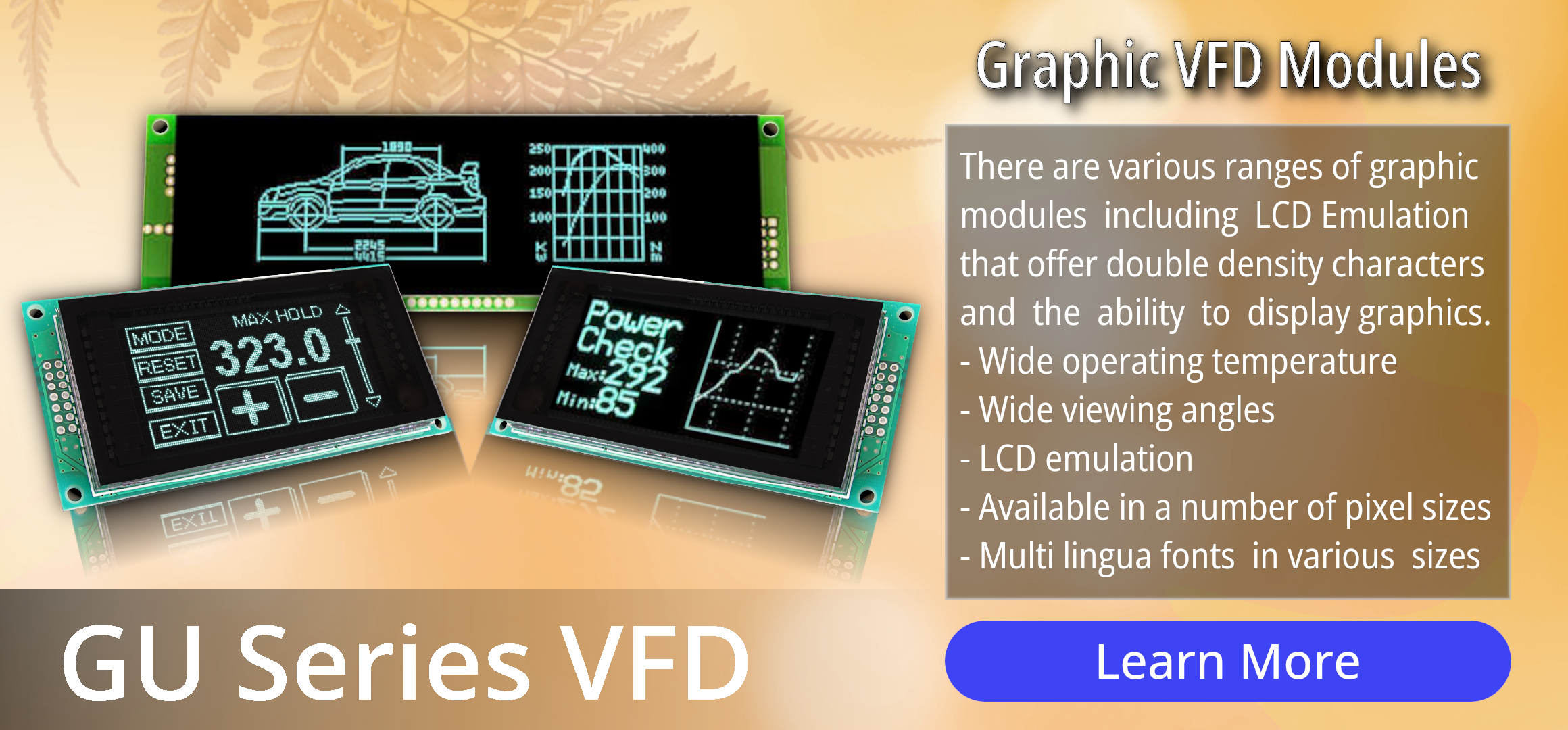 Advanced Display Modules GU Series