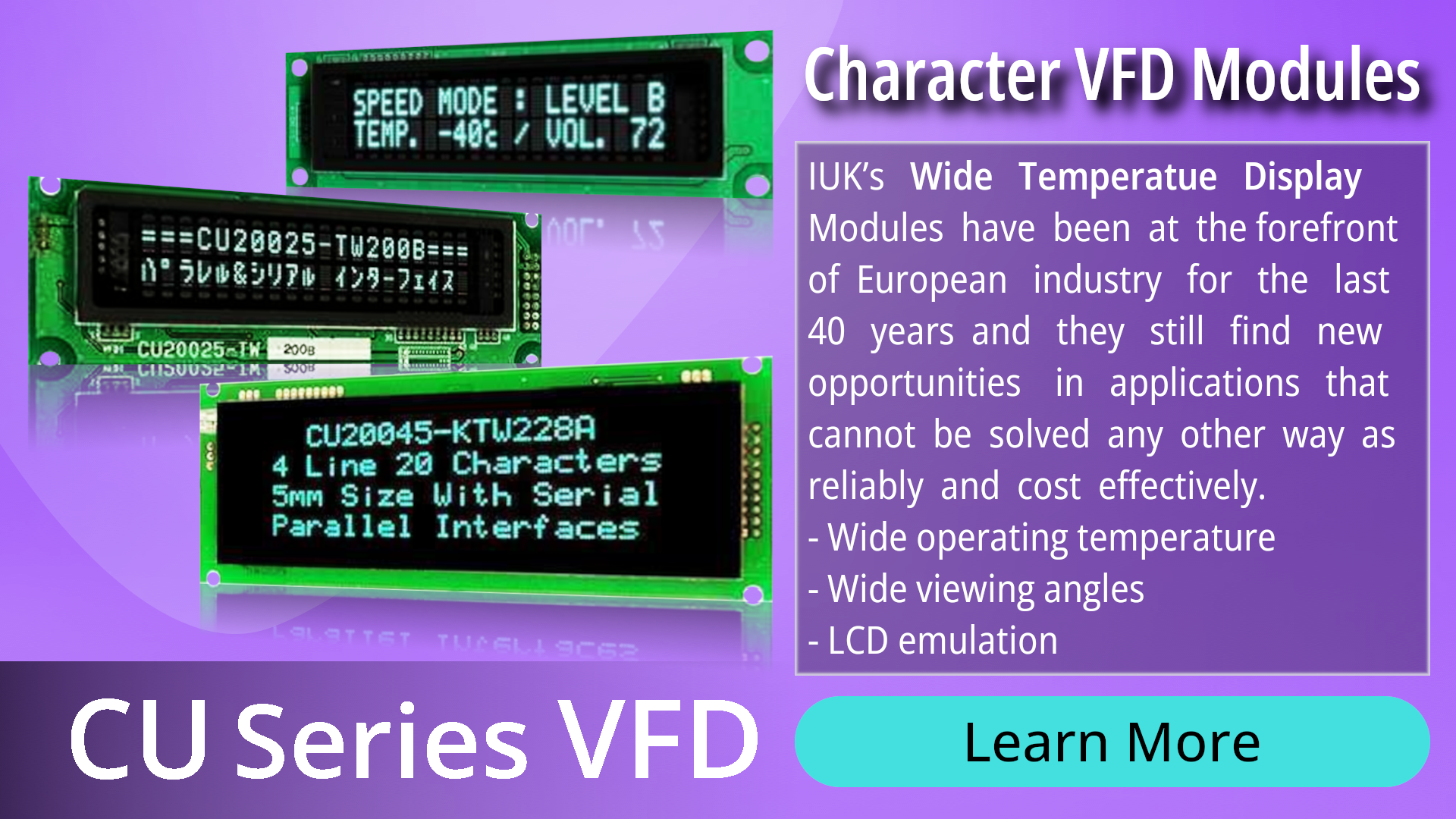 Advanced Display Modules CU Series